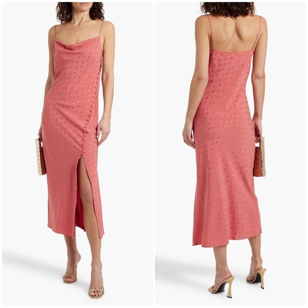 New! Veronica Beard Chapel Silk Floral Jacquard Midi Slip Dress 🩷 size 4